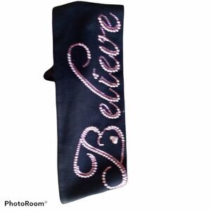 DesignWraps Believe ladies black headwrap
